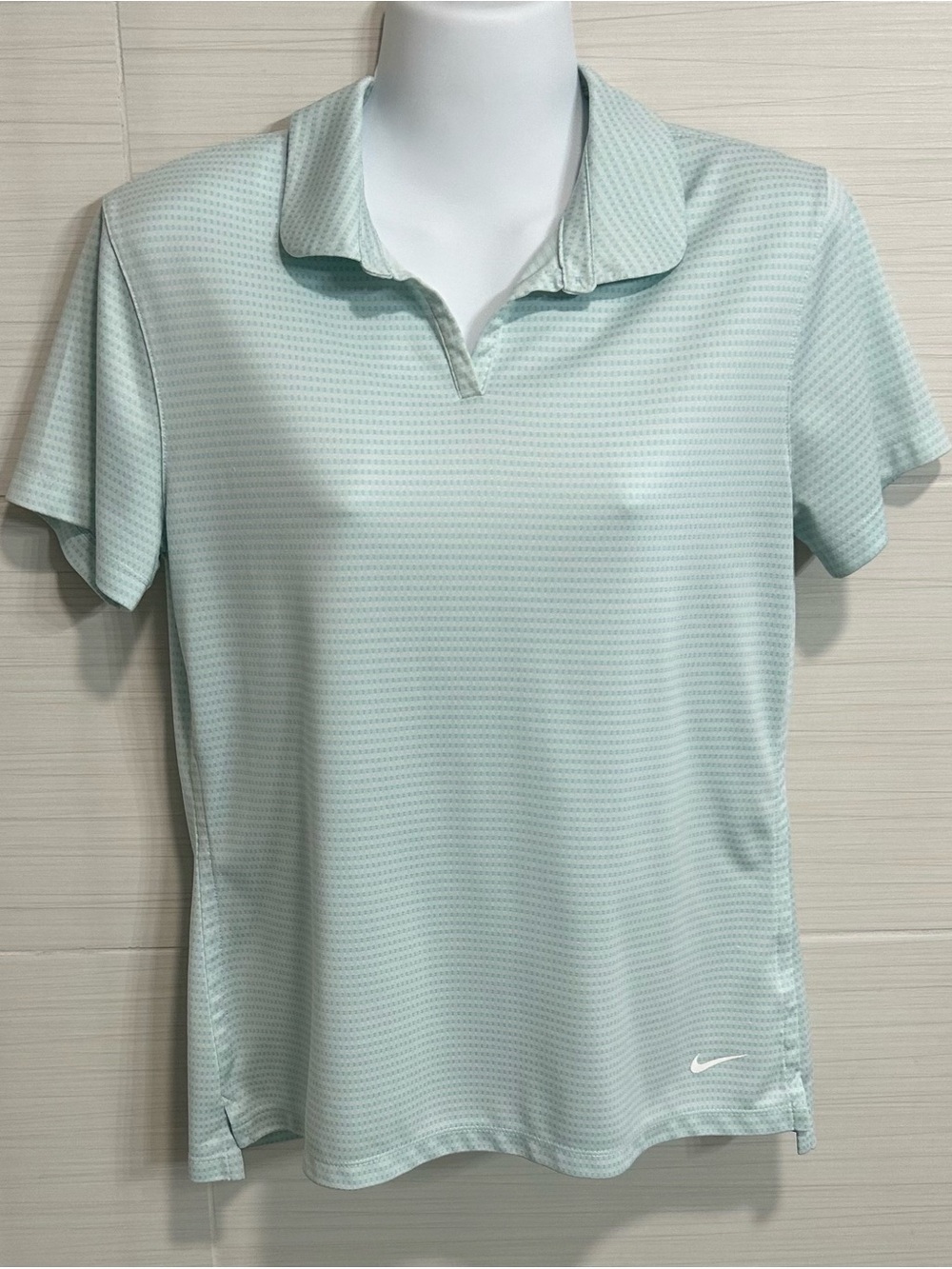 Nike Dry Fit Short Sleeve Polo, M, Light Baby Blue Golf Tennis Pickleball